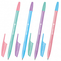 Ручки шариковые BRAUBERG "X-333 PASTEL MIX", НАБОР 8 ШТУК, СИНИЕ, узел 0,7 мм, линия письма 0,35 мм, 144535