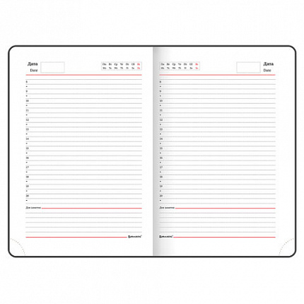 Ежедневник недатированный А5 138х213 мм BRAUBERG "Favorite" под кожу, 160 л., темно-синий, 123396