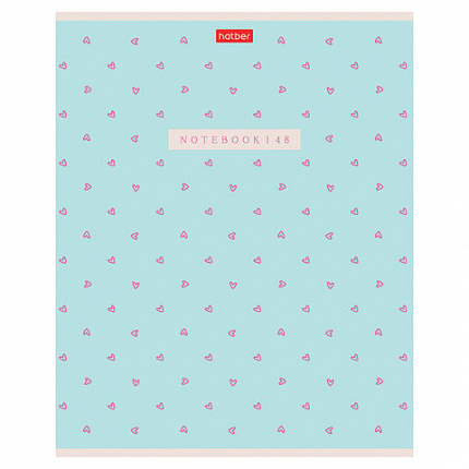 Тетрадь А5 48 л., HATBER, скоба, клетка, обложка картон, тиснение, LOVE IS... (микс в спайке), 093099, 48Т5тВ1