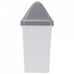 Ведро мусорное с КРЫШКОЙ (качающейся) 25 литров, "СВИНГ", 58х32х28 см, серое, IDEA, М 2463