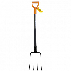 Вилы садовые стальные 22х30 см, ОБЩАЯ ДЛИНА 120 см, черенок сталь, V-ручка, RABBITEX (РАББИТЕКС) "STRONG METAL", 700490