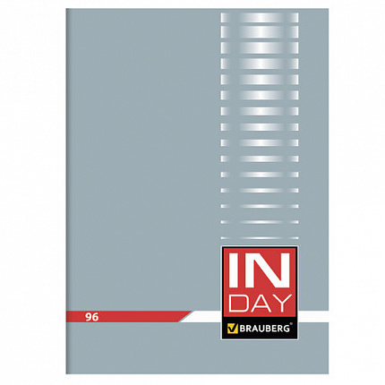 Тетрадь А4, 96 л., BRAUBERG скоба, клетка, обложка картон, "INDAY", 400520