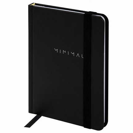 Блокнот с резинкой в клетку 96 л., МАЛЫЙ ФОРМАТ А6, 109х148 мм, твердая обложка, BRAUBERG, "Minimal", 116333