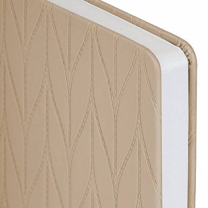 Ежедневник недатированный А5 138х213 мм, BRAUBERG "Braided", под кожу, гвоздик 160 л., бежевый, 116598