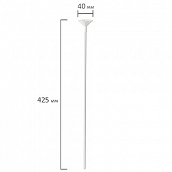 Держатели для воздушных шаров (палочки 40 см + розетки) ЗОЛОТАЯ СКАЗКА, КОМПЛЕКТ 50 штук, белые, 591097
