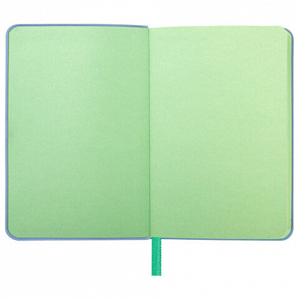 Ежедневник недатированный МАЛЫЙ 100х150 мм А6 BRAUBERG "Metropolis Mix", под кожу, 136 л., голубой, 113307