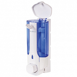 Дозатор для жидкого мыла LAIMA, НАЛИВНОЙ, 0,38 л., белый (тонированный), ABS-пластик, 603921