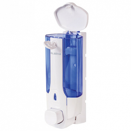 Дозатор для жидкого мыла LAIMA, НАЛИВНОЙ, 0,38 л., белый (тонированный), ABS-пластик, 603921