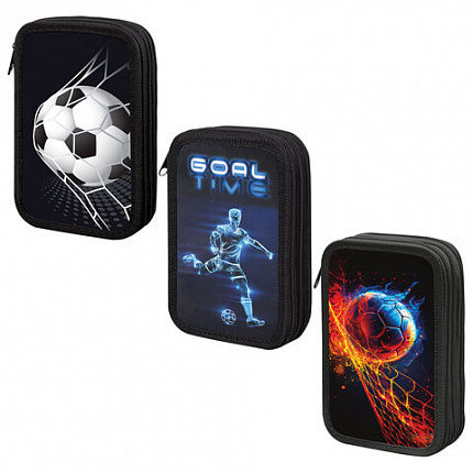 Пенал ПИФАГОР, 3 отделения, ламинированный картон, 19х11 см, АССОРТИ для мальчиков, 274567