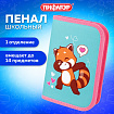 Пенал ПИФАГОР, 1 отделение, полиэстер, 19х13 см, "Красная панда", 272283