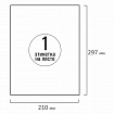 Этикетка самоклеящаяся ГЛЯНЦЕВАЯ 210х297 мм, 1 этикетка, белая, 80 г/м2, 100 листов, TANEX, сырье Финляндия, 114547, TW-2000