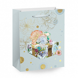 Пакет подарочный (1 штука) 18х10х23 см (M), "Kraft For Woman", ассорти, глиттер, фольга, ЗОЛОТАЯ СКАЗКА, 700805