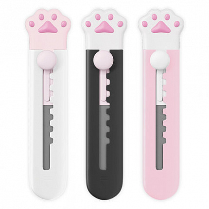 Нож канцелярский "Лапки" Cat Paw 9 мм, автофиксатор, BRAUBERG Hobby, в дисплее, 238346