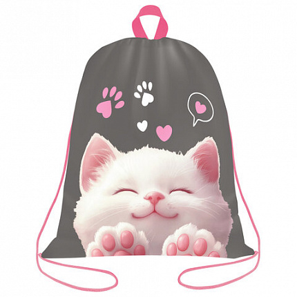 Мешок для обуви BRAUBERG KIDS, с петлей, 42х34 см, "Purr cat", 274640