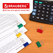 Зажимы для бумаг BRAUBERG, КОМПЛЕКТ 48 шт., 25 мм, на 100 листов, цветные, в пластиковом цилиндре, 221128