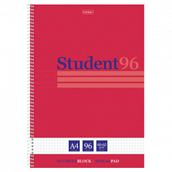 Тетрадь А4 96л. HATBER спираль, клетка, матовая ламинация, тиснение, Студенту_Viva Magenta, 081328, 96Т4лтВ1сп29869