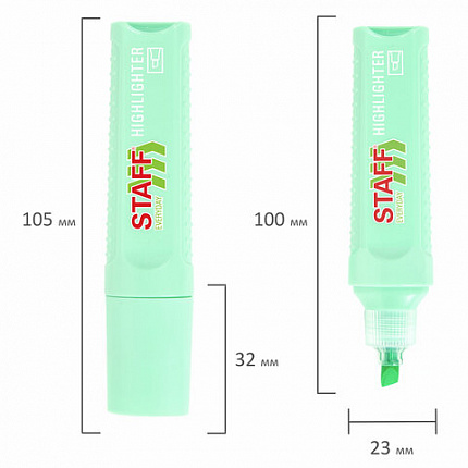 Текстовыделитель STAFF "EVERYDAY HL-707", БИРЮЗОВЫЙ, линия 1-5 мм, скошенный наконечник, 152546