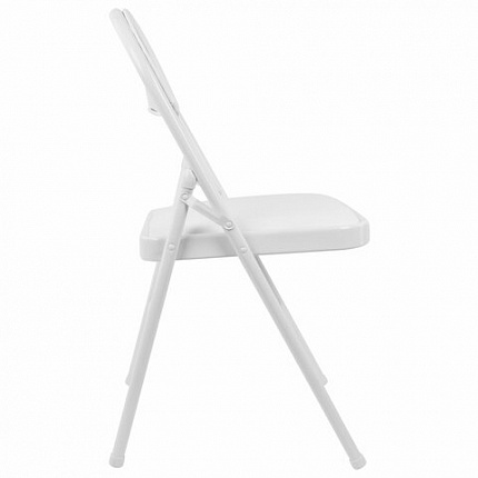 Стул складной BRABIX "Golf Plus CF-003 КОМФОРТ", белый каркас, кожзам белый, В КОРОБЕ, 533028