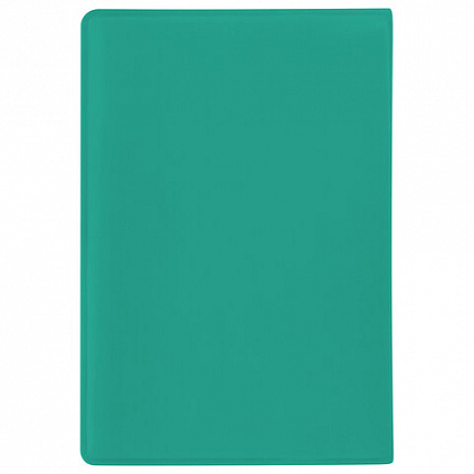 Обложка для паспорта STAFF, мягкий полиуретан, "Кошка", бирюзовая, 237616