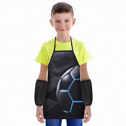 Фартук с нарукавниками для уроков труда ЮНЛАНДИЯ, регулировка по росту, 46х54 см, Soccer ball, 273765