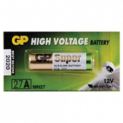 Батарейка GP High Voltage, 27 A, алкалиновая, для сигнализаций, 1 шт., в блистере (отрывной блок), 27AFRA-2C5