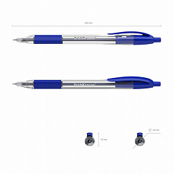 Ручка шариковая масляная автоматическая с грипом ERICH KRAUSE "U-209 Classic", СИНЯЯ, узел 1,0 мм, линия письма 0,3 мм, 47578