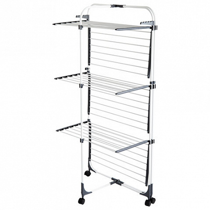 Сушилка напольная для белья раскладная, 3 уровня, 30 метров, на колесах, LAIMA HOME HIGH-RISE, 700472