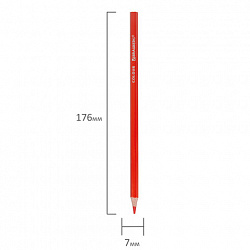 Карандаши цветные BRAUBERG PREMIUM, 12 цветов, шестигранные, грифель 3,3 мм, натуральное дерево, 181656