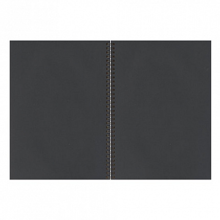 Скетчбук, черная бумага 120 г/м2, 148х210 мм, 32 л., гребень, BRAUBERG ART CLASSIC, 128952