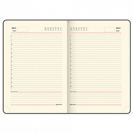 Ежедневник недатированный А5 138х213 мм BRAUBERG "Imperial" под кожу, 160 л., розовый, 111859