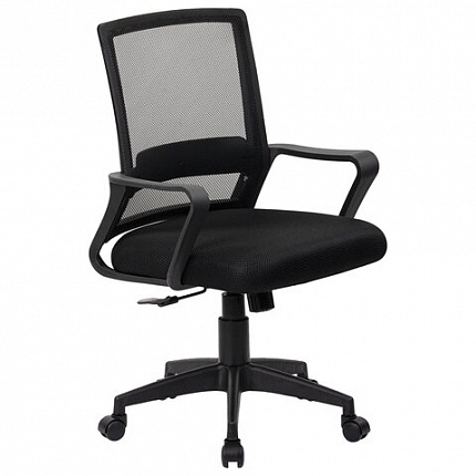 Кресло CROMEX (КРОМЕКС) "Basic CH-698", с подлокотниками, механизм качания, сетка/ткань TW, черное, 533069