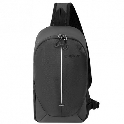 Рюкзак HEIKKI SPORTING (ХЕЙКИ) на одно плечо, эргономичный, черный, 37x23x10см, 273905