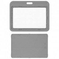 Бейдж горизонтальный (54х85 мм), серый, МАТОВАЯ ПОВЕРХНОСТЬ, BRAUBERG EXTRA, 238817