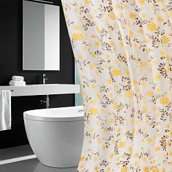 Шторка для ванной ПОЛИЭСТЕР, 180х200 см, кольца в комплекте, РАСТЕНИЯ, PRIMILA (ПРИМИЛА), 700085