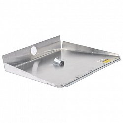 Лопата снеговая трехбортная 46х35 см, ЛА-3б алюминий 1,5 мм, планка металлическая на клепках, БЕЗ ЧЕРЕНКА, ГРАНДМАСТЕР, 700344