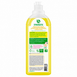 Гель для мытья посуды антибактериальный 1 л, SYNERGETIC "Лимон", дозатор, 103101