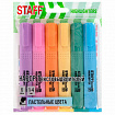 Набор текстовыделителей 6 ПАСТЕЛЬНЫХ ЦВЕТОВ, АССОРТИ, STAFF College "STICK PASTEL", линия письма 1-4 мм, скошенный наконечник, 152532