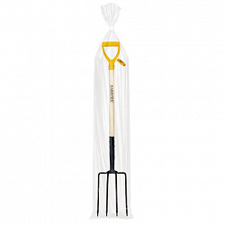 Вилы копальные стальные 19х28 см, ОБЩАЯ ДЛИНА 115 см, деревянный черенок, V-ручка, RABBITEX (РАББИТЕКС) "STANDARD", 700492