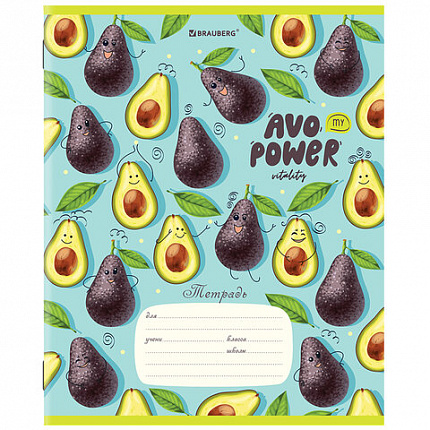 Тетрадь 12 л. BRAUBERG, клетка, обложка картон, "ФРУКТЫ", 106459