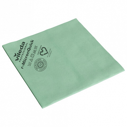 Салфетка микроволоконная VILEDA "МикронКвик", КОМПЛЕКТ 5 шт., микроволокно, зеленые, 38х40 см, 170637