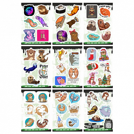 Наклейки виниловые, 49-53 шт., 9 листов, А6, "ЗАБАВНЫЕ ДИЗАЙНЫ", АССОРТИ, NALEPKING