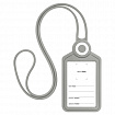 Бейдж вертикальный для пропуска и ID-карт, СИЛИКОНОВЫЙ, 85х54 мм, шнурок 42 см, серый, BRAUBERG, 238905
