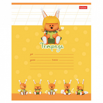 Тетрадь 12 л., HATBER косая линия, обложка картон, "ЛЕСЯТА" (микс в спайке), 080090, 12Т5В6