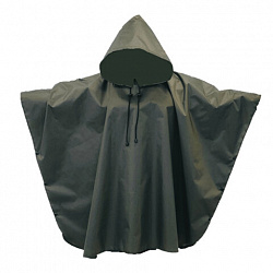 Дождевик-пончо хаки на кнопках многоразовый с ПВХ покрытием и мешком для хранения ГРАНДМАСТЕР, 610882