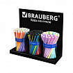 Подставка под ручки и карандаши в тубах BRAUBERG, металл, 3 отделения, 26x30x11 см, 505912