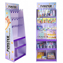 Стойка напольная для размещения товара FUNSTER, 180x60x40 см, 3 полки, 16 крючков, 507854