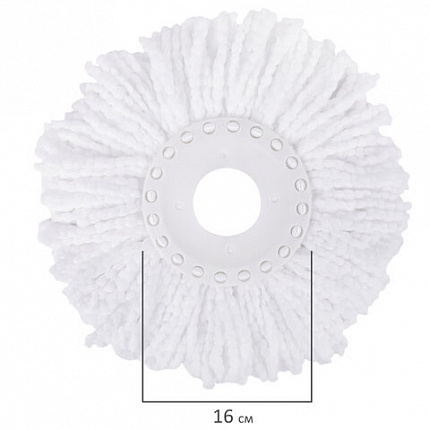 Швабра с отжимом и ведром 7л/5л, отжим центрифуга / рукоятка, 2 круглые насадки, крепление кольцо, бежевый, LAIMA, 607488