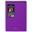 Блокнот А5, 80 л., спираль пластиковая, обложка пластик, клетка, BRAUBERG "Metropolis", ФИОЛЕТОВЫЙ, 115571