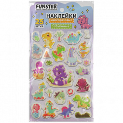 Наклейки объемные "Яркий микс", 19х13,5 см, ассорти 12 видов, FUNSTER (ФАНСТЕР), 666087