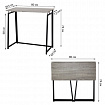 Стол на металлокаркасе BRABIX "LOFT CD-001", 800х440х740 мм, складной, цвет дуб антик, 641210
